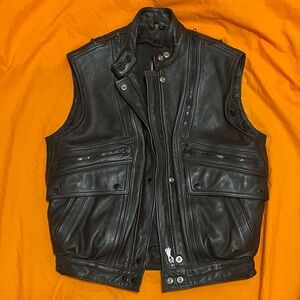 Hein Gericke black leather vest size 38 (small to xs)